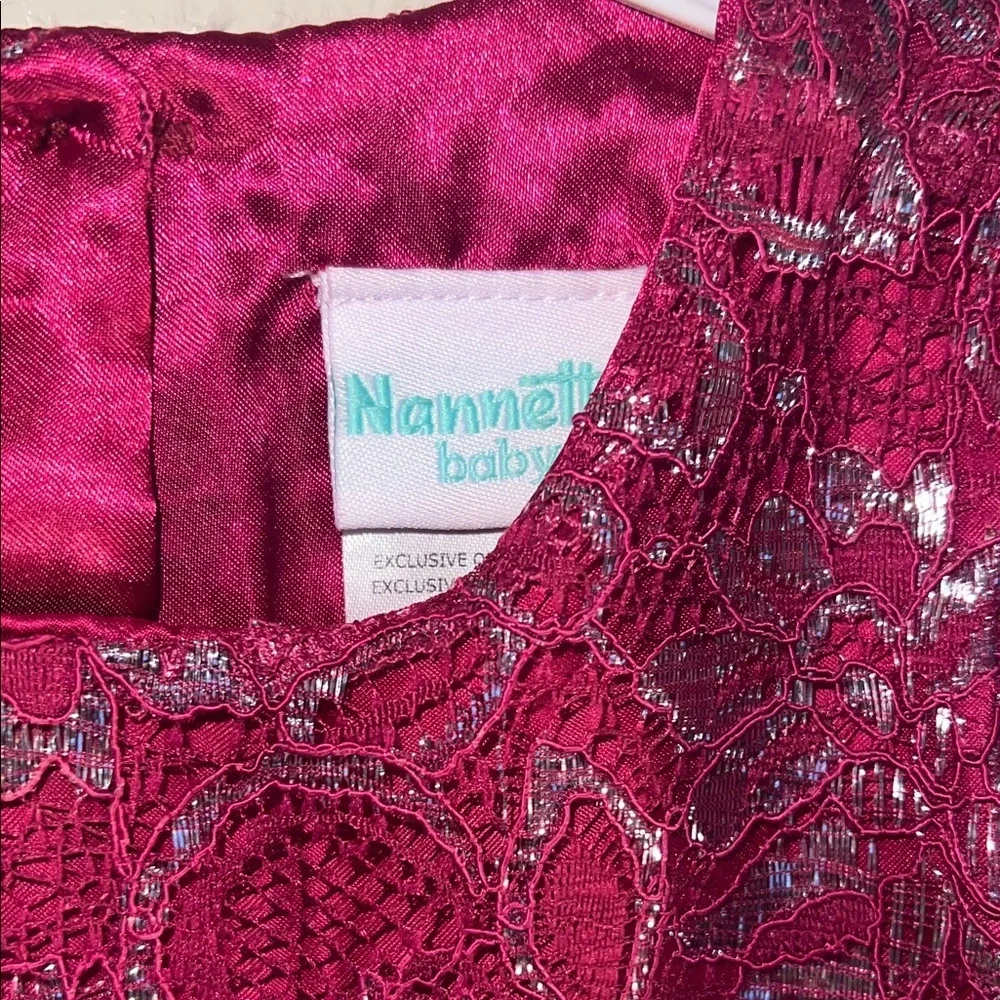 Elegant Burgundy Lace Kids Dress